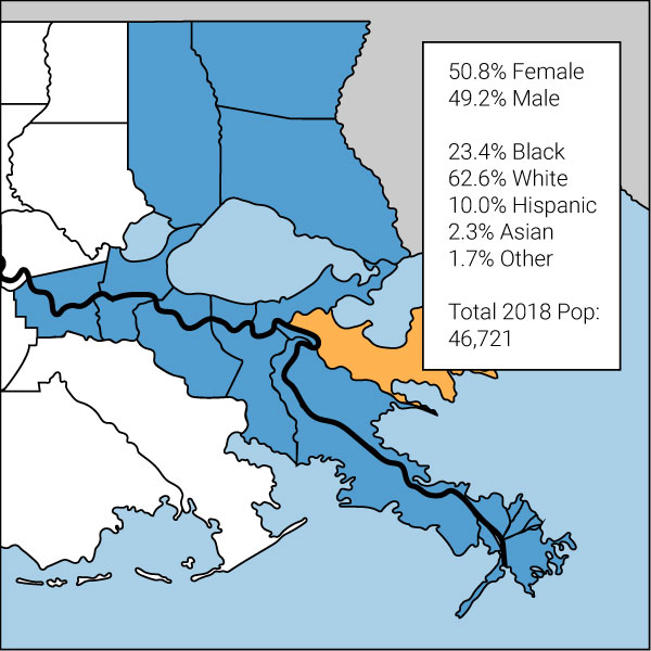St. Bernard Parish map